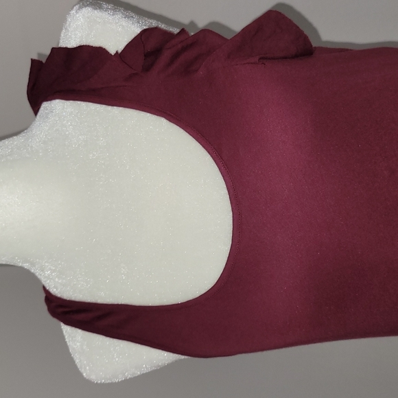 Juicy Couture Burgundy Ruffle Tiered Bottom Mini Summer Dress Size Small GUC - Picture 13 of 16